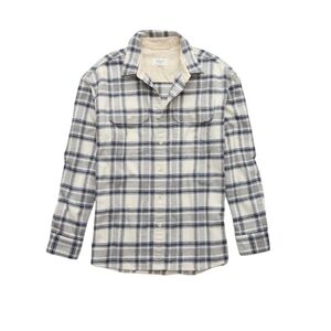 American Eagle Men's Fireside Flannel Shirt Cream Size XXXL